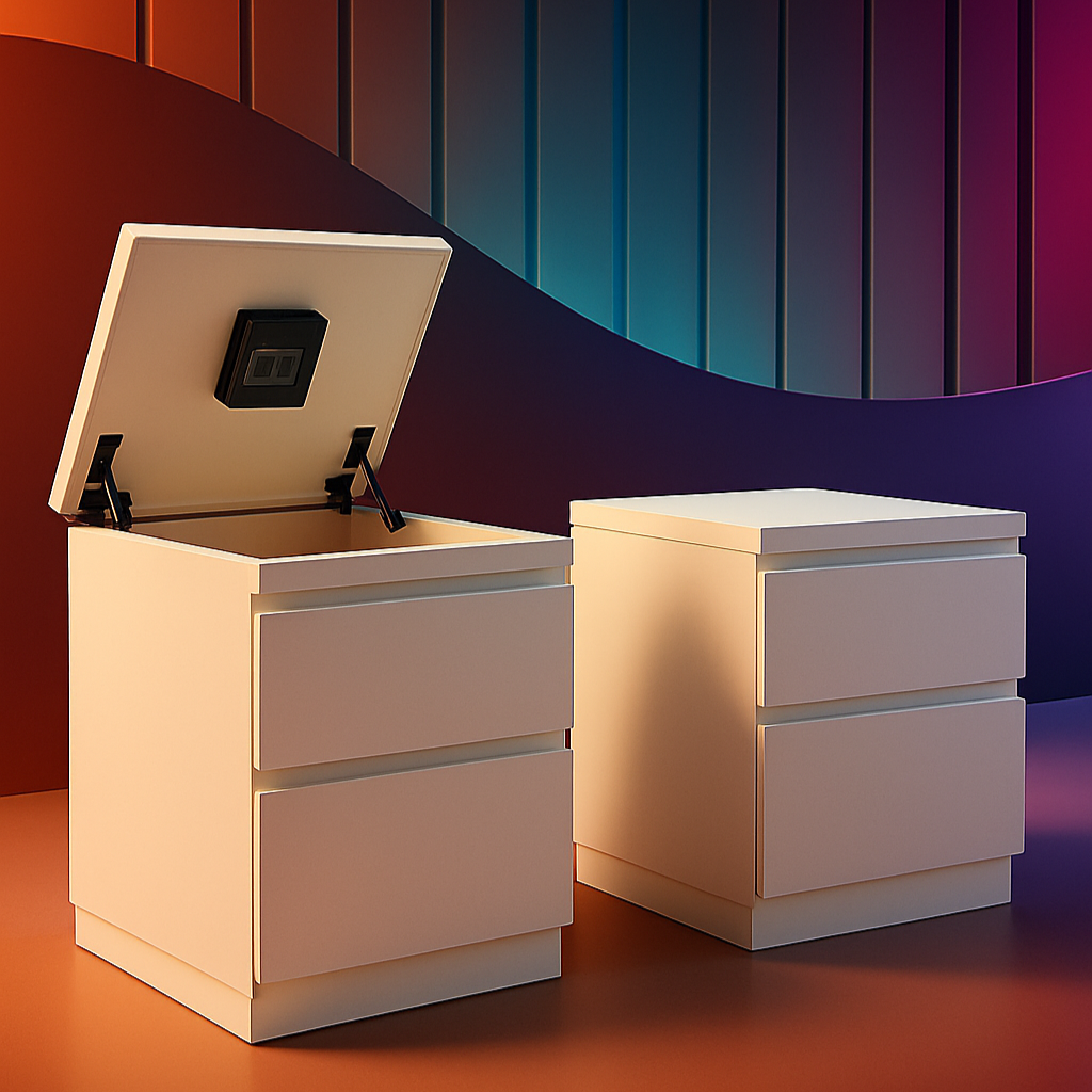 Bennetts Chest of 2 Drawers Modern White Nightstand
