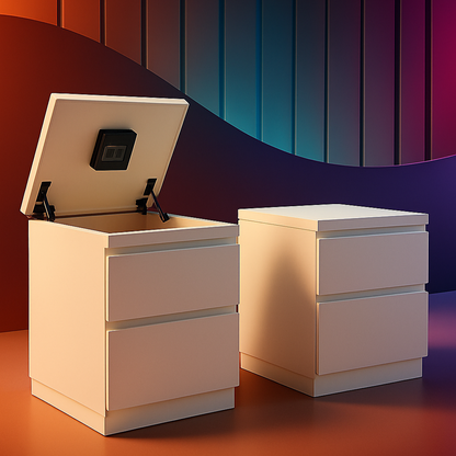 Bennetts Chest of 2 Drawers Modern White Nightstand