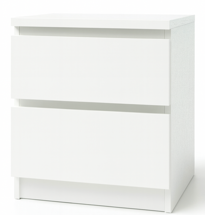 Bennetts Chest of 2 Drawers Modern White Nightstand