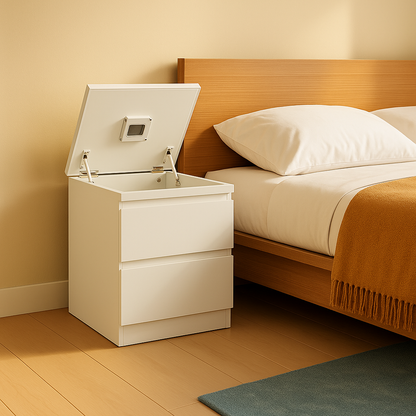 Bennetts Chest of 2 Drawers Modern White Nightstand