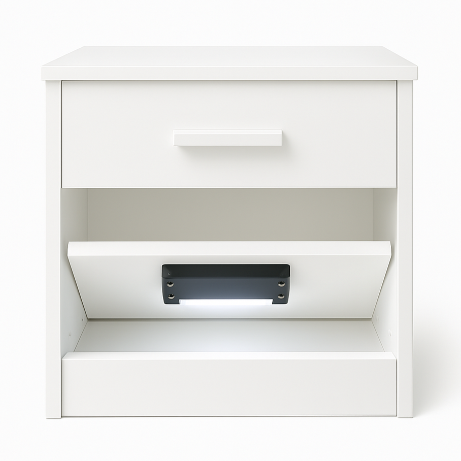 Mantlet Chest of 2 Drawers Modern White Nightstand