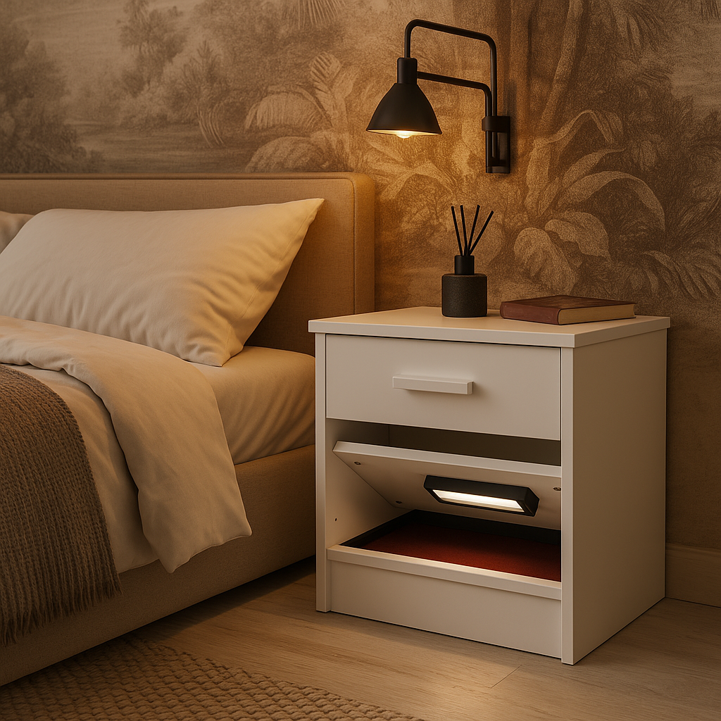 Mantlet Chest of 2 Drawers Modern White Nightstand